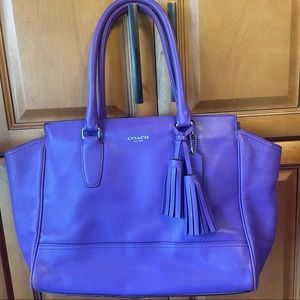 Coach Legacy Purple Leather Tote